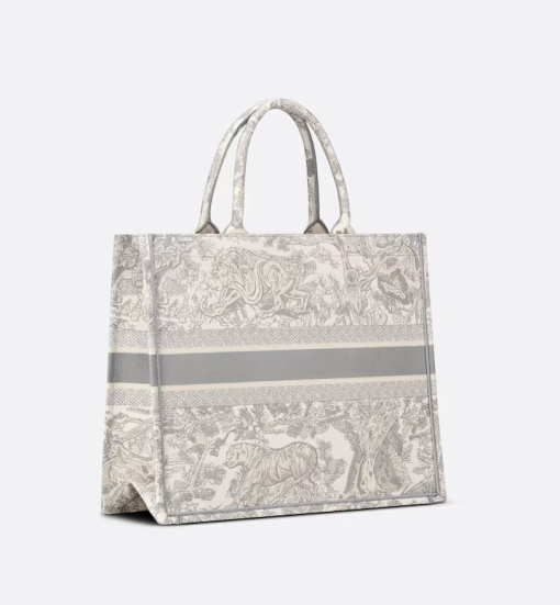 Large Dior Book Tote Gray Toile De  (42 X 35 X 18.5 Cm) - Image 2