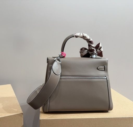 Hermes Kelly 28 Lakis Swift Pewter Gray - Image 2
