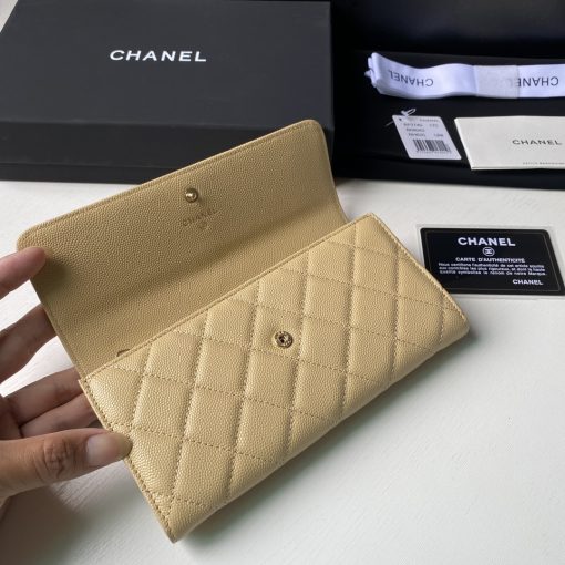 Chanel Long Flap Wallet Beige Ap0955 - Image 5