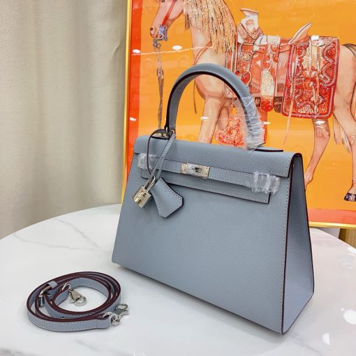 Hermès Kelly 25 Sellier HSS Verso Bleu Electrique Epsom Palladium Hardware - Image 5