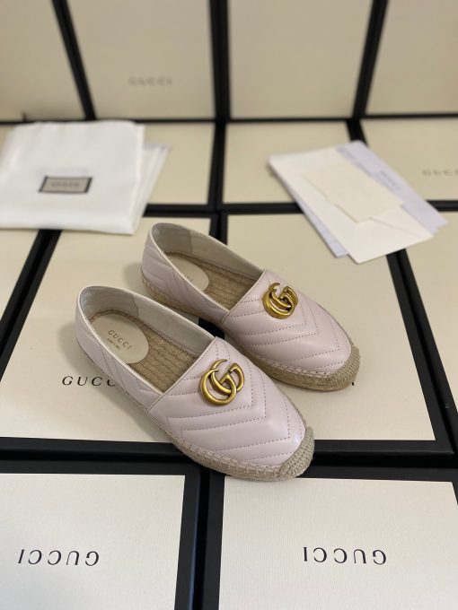 Gucci Leather Espadrille With Double G White 551890 Bko00 1000 - Image 3