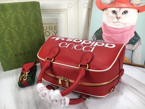 Gucci X Adidas Mini Duffle Bag Red 31.5Cm 702397 U3Zct 6563 - Image 4