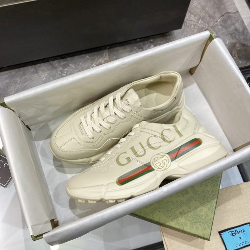 Gucci Women's Rhyton Gucci Logo Leather Sneaker 528892 Drw00 9522 - Image 5