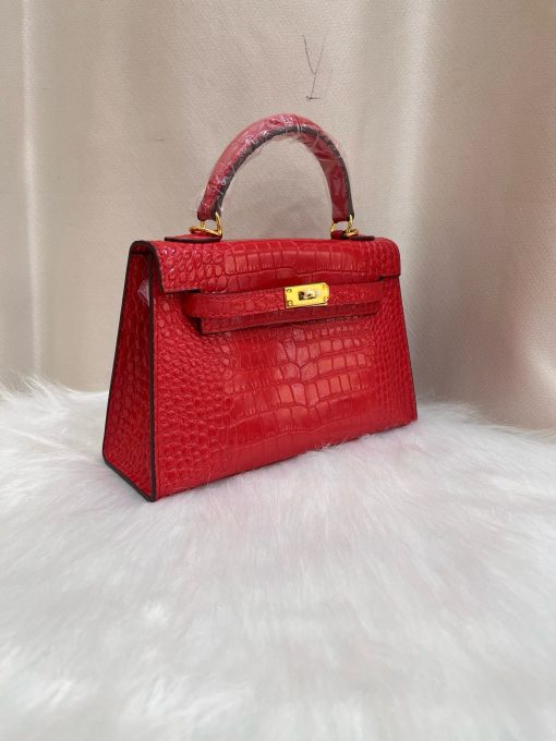 Hermès Kelly 20 Braise Shiny Alligator Gold Hardware - Image 5