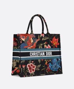 Large Dior Book Tote Black   (42 X 35 X 18.5 Cm)