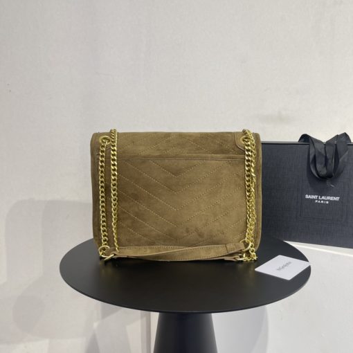 Saint Laurent Niki Baby Chain Bag In Suede Dark Brown - Image 5