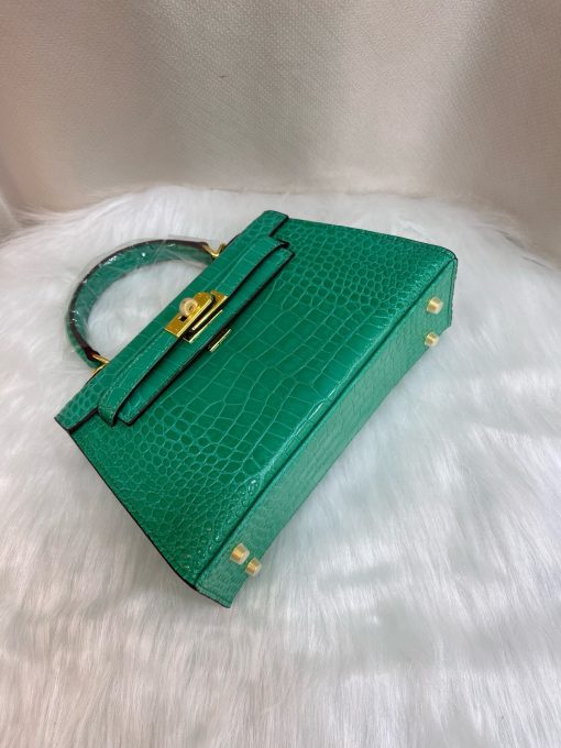 Hermès Kelly 20 Mississippiensis Lisse Vert Jade - Image 6