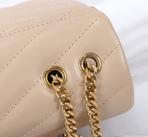 Saint Laurent Loulou Small Chain Bag In Matelasse Y Dark Beige Gold 25Cm 494699Dv7272721 - Image 9