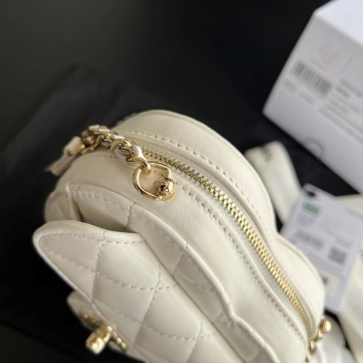 Chanel Heart Clutch With Chain White Ap2784 - Image 2