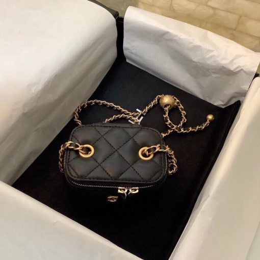 Chanel Small Vanity With Chain Black Ap1447 - Image 5