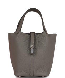 H Handbags Picotin Lock 18 Gris Meyer Clemence Palladium Hardware