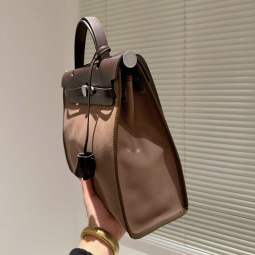 HERMES HERBAG ZIP 31 BAG BEIGE BROWN 31CM - Image 3