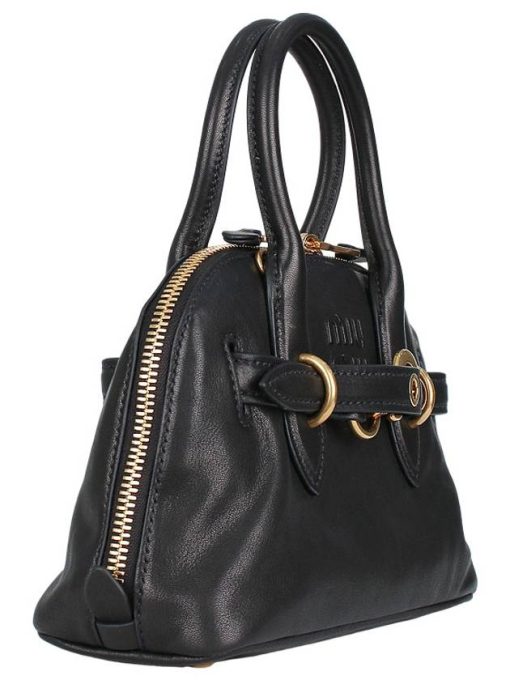 Miu Miu Embossed Logo Adventure Nappa Leather Tote Bag Black - Image 4