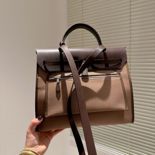 HERMES HERBAG ZIP 31 BAG BEIGE BROWN 31CM - Image 5