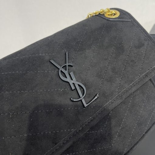 Saint Laurent Niki Baby Chain Bag In Suede Black - Image 5