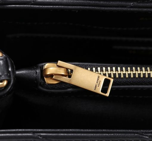 Saint Laurent Loulou Small Chain Bag In Matelasse Y Black Gold 23Cm 494699Dv7271000 - Image 5