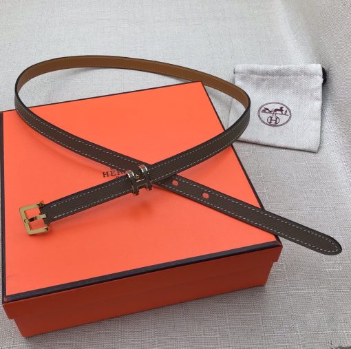 Hermes Leather Belts Pop H Grey 15mm - Image 4