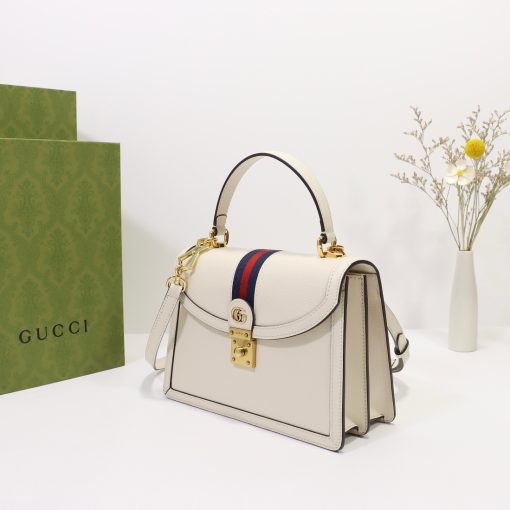Gucci Ophidia Small Top Handle Bag With Web 25Cm White - Image 3