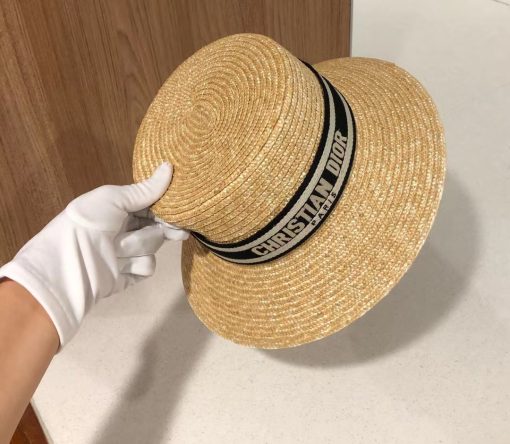 Dior Large Brim Hat With Black Band - Image 2