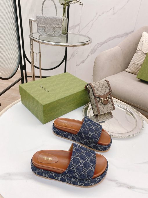 Gucci Women's Platform Slide Sandal Blue ?623212 2Kq00 4402 - Image 8