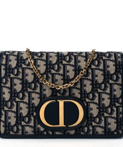 Christian Dior Oblique 30 Montaigne 2-In-1 Pouch Blue
