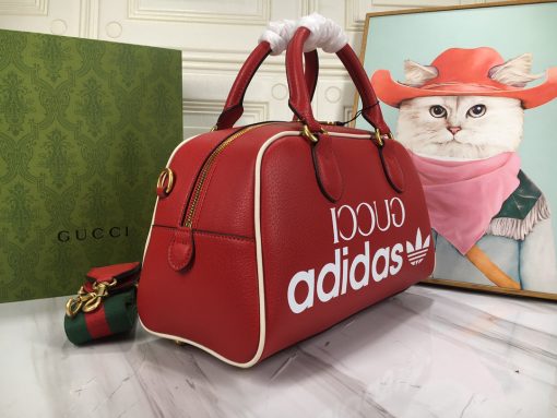 Gucci X Adidas Mini Duffle Bag Red 31.5Cm 702397 U3Zct 6563 - Image 5