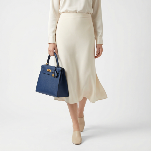 Hermès Kelly 25 Bleu Navy Epsom With Gold Hardware - Image 2