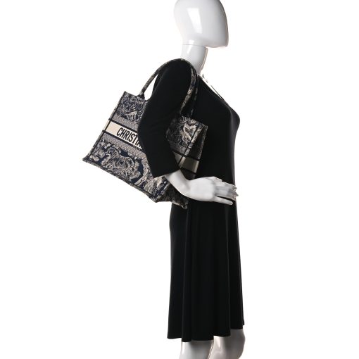 Christian Dior Large  Toile  Book Tote Blue - Image 4