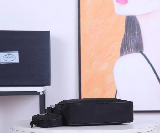 Prada Patent Leather Mini Pouch Black 14Cm - Image 4