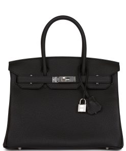 H Handbags Birkin 30 Black Togo Palladium Hardware