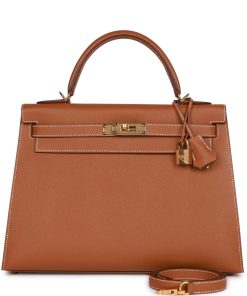 Hermes Kelly Sellier 25 Gold Epsom Gold Hardware