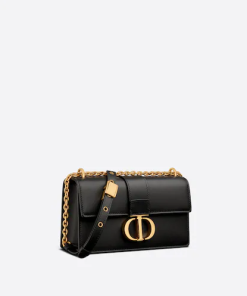 30 Montaigne  Bag With Chain Black Calfskin