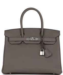 Hermes Birkin 30 Etain Togo Palladium Hardware