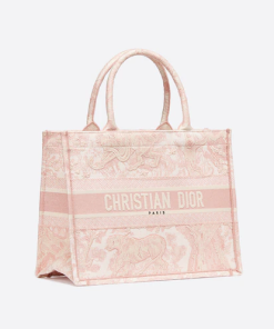 Dior Book Tote Pink Toile De  (36 X 27.5 X 16.5 Cm)