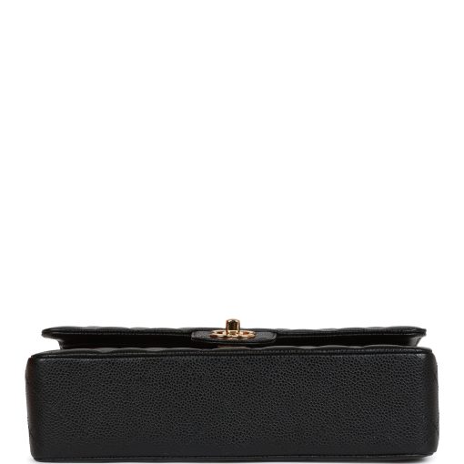 Medium Classic Double Flap Bag Black Caviar Gold Hardware - Image 5
