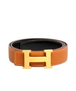 Hermes Belt Togo Swift Gold Buckle Brown 24cm