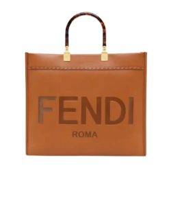 Fendi Sunshine Large Brown Leather Shopper 40Cm 8Bh372Abvlf0Pwz