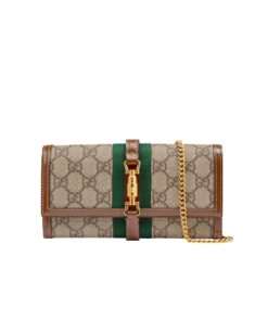 Gucci Jackie 1961 Chain Wallet Brown 652681 Huhhg 8565