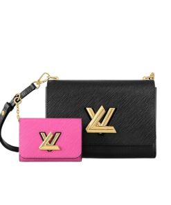 Louis Vuitton Twist Mm 23Cm Black And Pink M59885