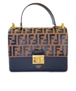 Fendi Kan I Leather Bag Brown 25Cm