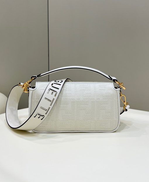 Fendi Baguette Ff Canvas Bag White 28Cm 8Br600Amcdf1Cfk - Image 7