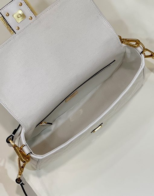 Fendi Baguette Ff Canvas Bag White 28Cm 8Br600Amcdf1Cfk - Image 4