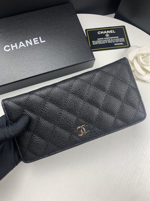 Chanel Black Caviar Leather Classic Long Flap Wallet 19.5Cm - Image 8