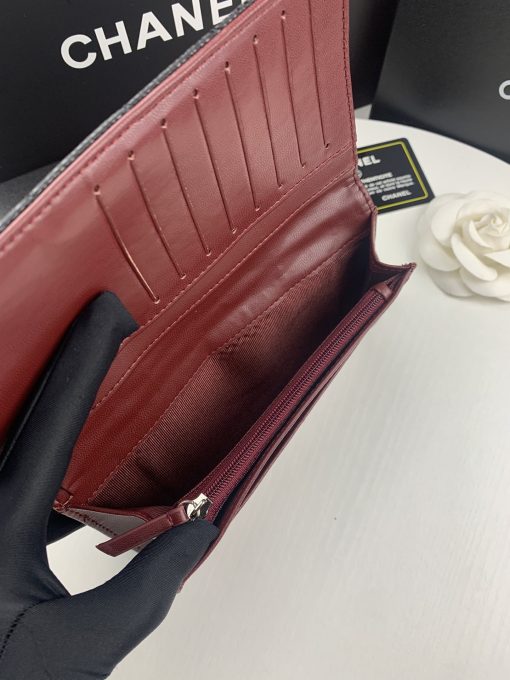 Chanel Black Caviar Leather Classic Long Flap Wallet 19.5Cm - Image 4