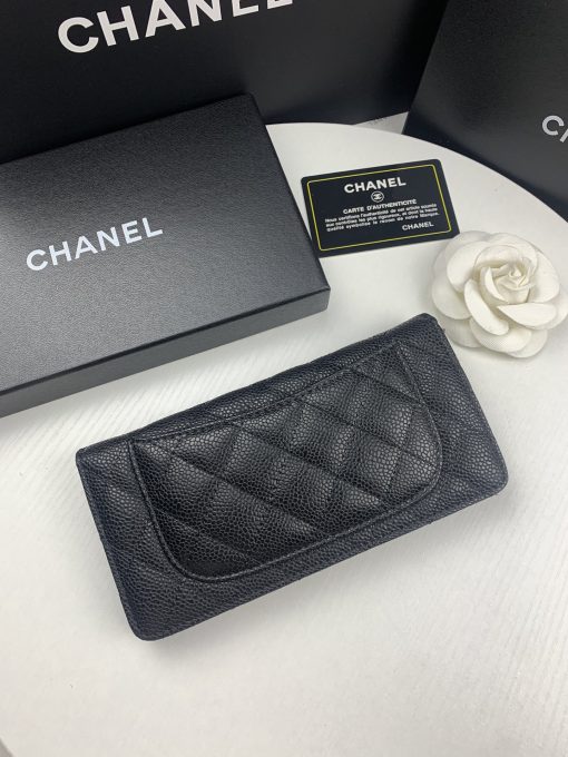 Chanel Black Caviar Leather Classic Long Flap Wallet 19.5Cm - Image 5
