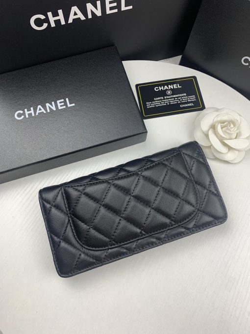 Chanel Black Quilted Lambskin Classic Long Flap Wallet 19.5Cm - Image 7