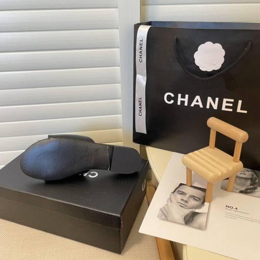 Chanel White Camellia Slides Black - Image 7