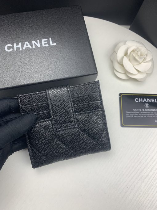 Chanel Card Holder Black With Gold Hardware 12Cm - Image 2