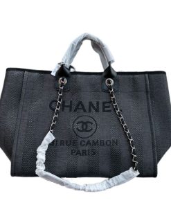 Chanel Deauville Medium Canvas Black 38Cm