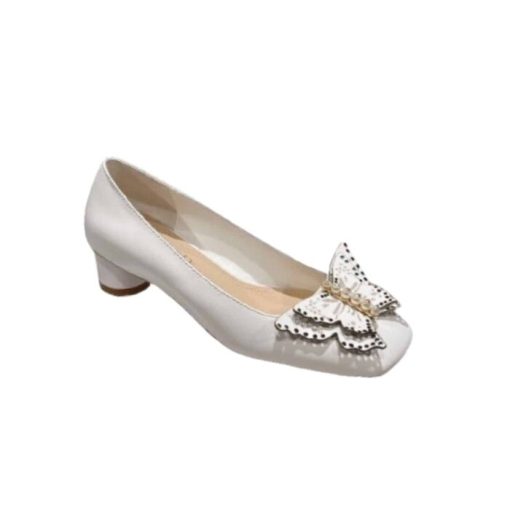 Dior Tale Pump White Supple Calfskin And White Resin Pearls - Image 11